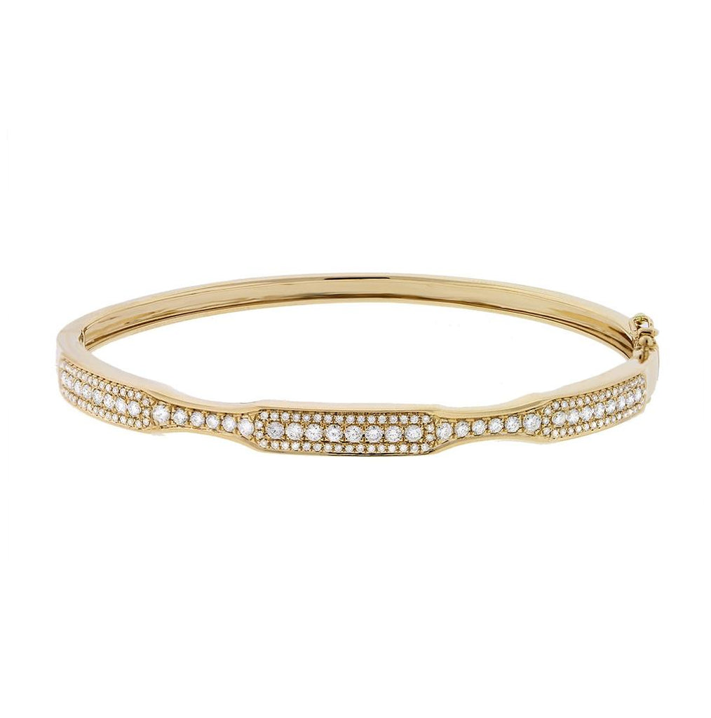 0.93 Ctw 14k Yellow Gold Diamond Bangle Bracelet