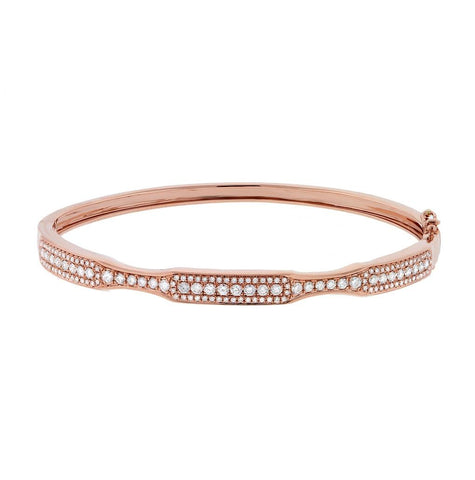 0.93 Ctw 14k Rose Gold Diamond Bangle Bracelet