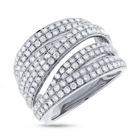 1.51 Ctw 14k White Gold Diamond Bridge Ring