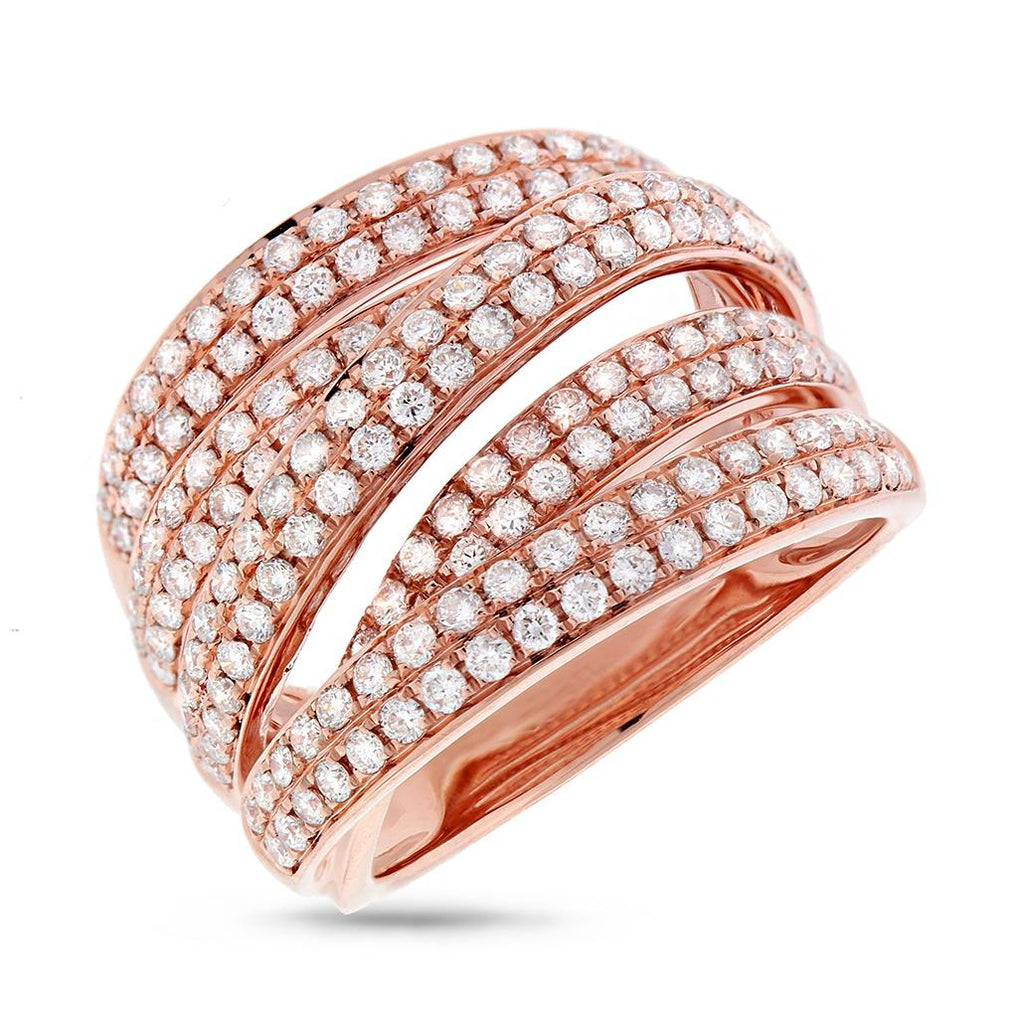 1.51 Ctw 14k Rose Gold Diamond Bridge Ring