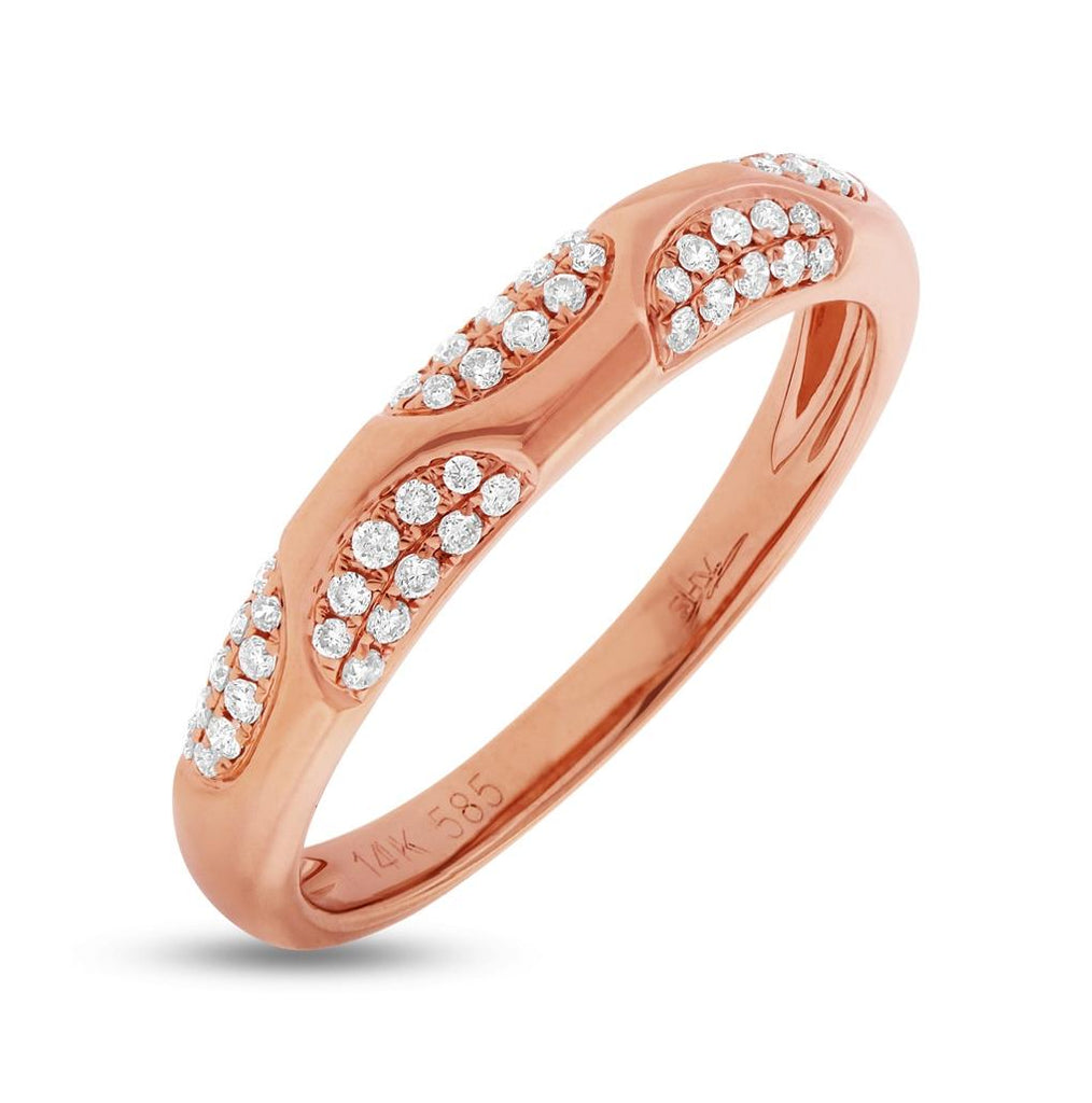 0.21 Ctw 14k Rose Gold Diamond Womens Ring