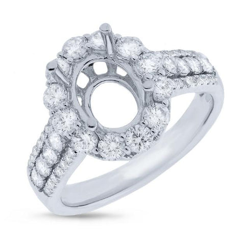 1.19 Ctw 14k White Gold Diamond Semi-mount Ring