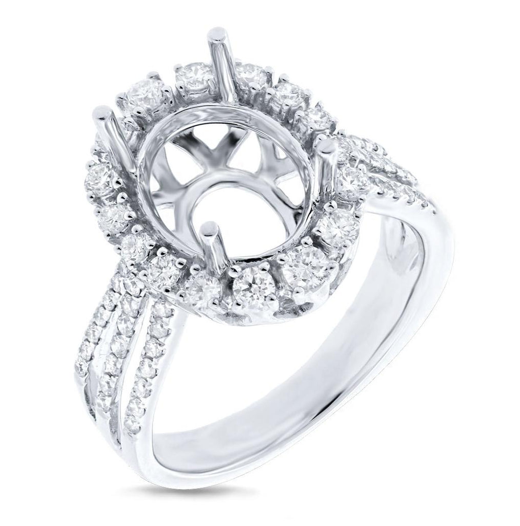 0.73 Ctw 14k White Gold Diamond Semi-mount Ring