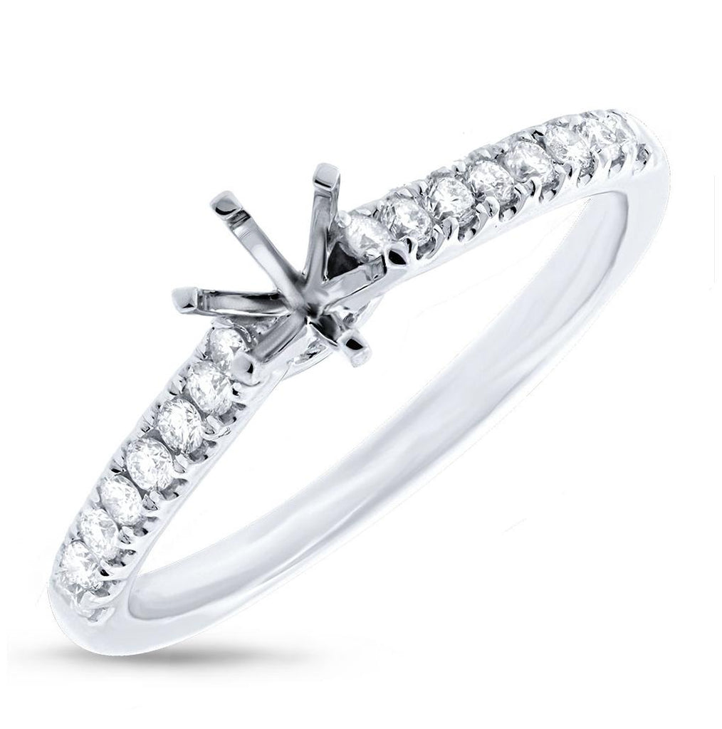 0.24 Ctw 14k White Gold Diamond Semi-mount Ring