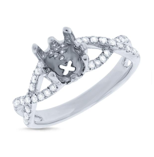 0.47 Ctw 14k White Gold Diamond Semi-mount Ring