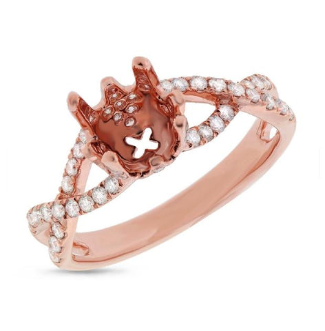 0.47 Ctw 14k Rose Gold Diamond Semi-mount Ring