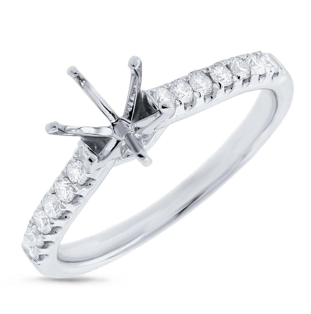 0.28 Ctw 14k White Gold Diamond Semi-mount Ring