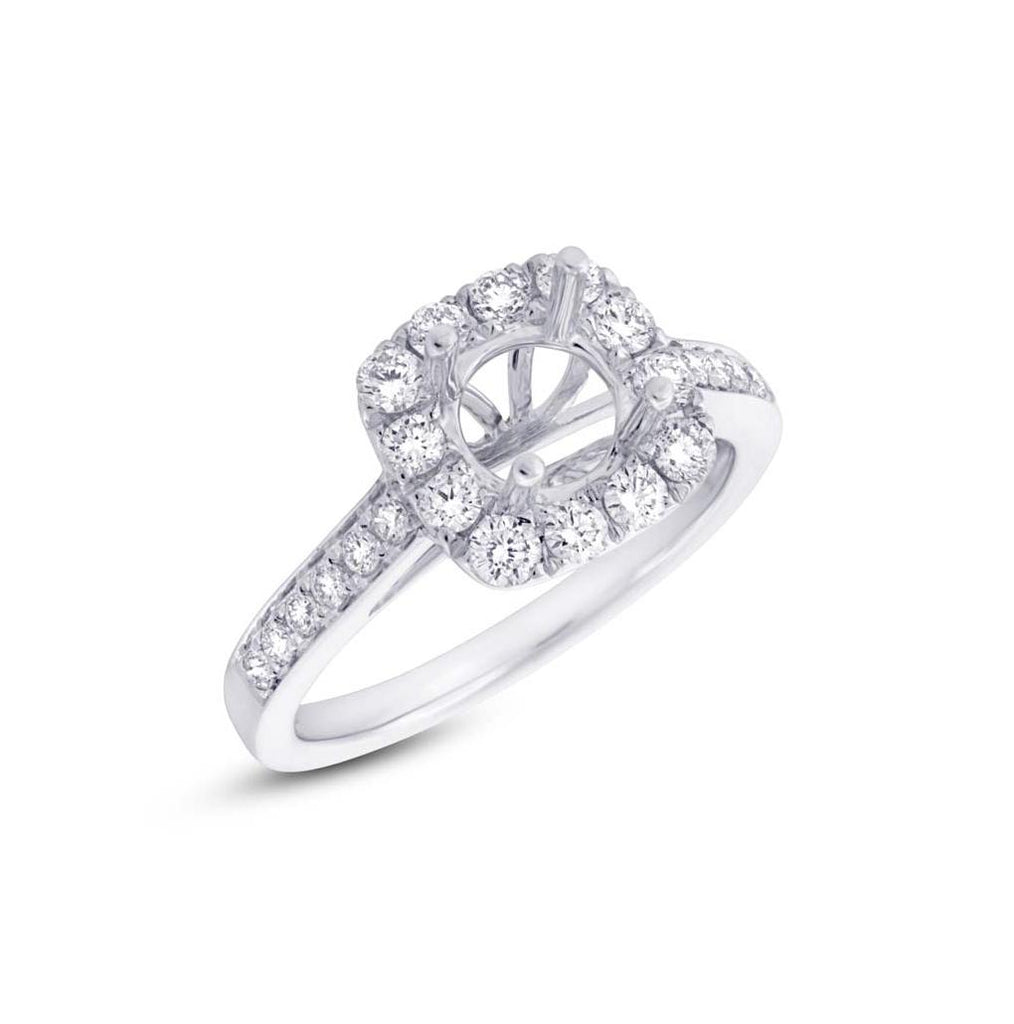 0.52 Ctw 14k White Gold Diamond Semi-mount Ring For 0.75 Ctw Center