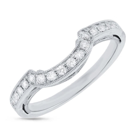 0.23 Ctw 14k White Gold Diamond Shadow Band