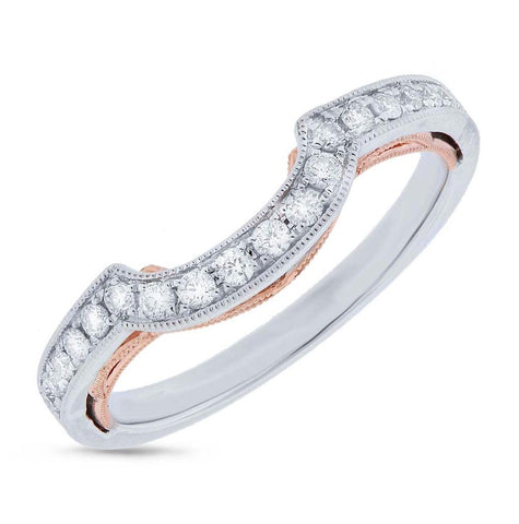 0.23 Ctw 14k Two-tone Rose Gold Diamond Shadow Band