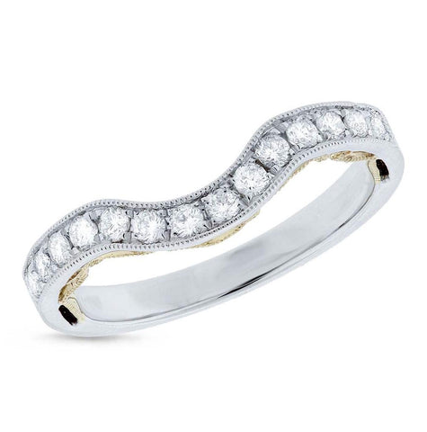 0.34 Ctw 14k Two-tone Gold Diamond Shadow Band