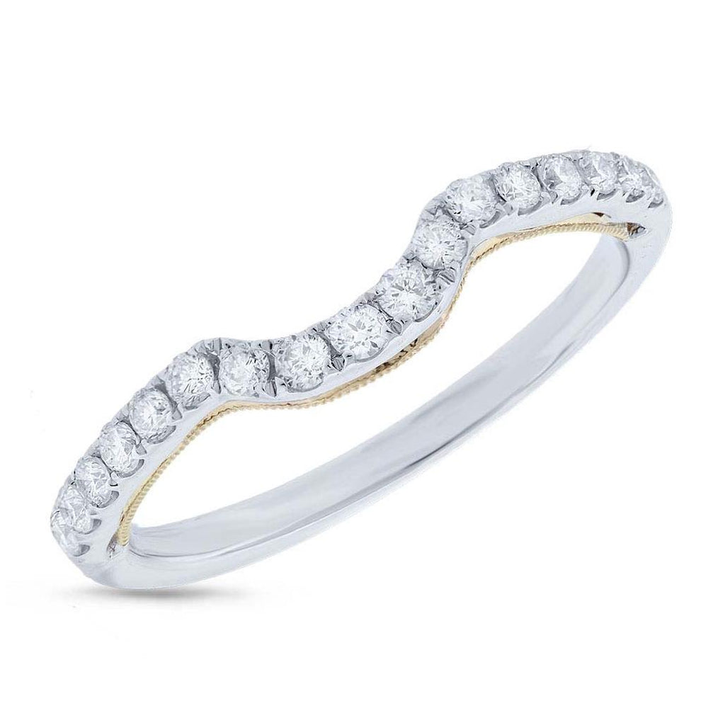 0.31 Ctw 14k Two-tone Gold Diamond Shadow Band