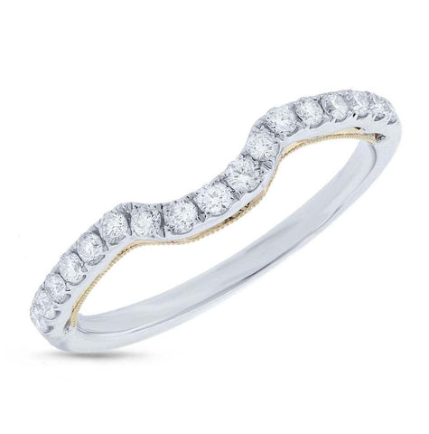 0.31 Ctw 14k Two-tone Gold Diamond Shadow Band