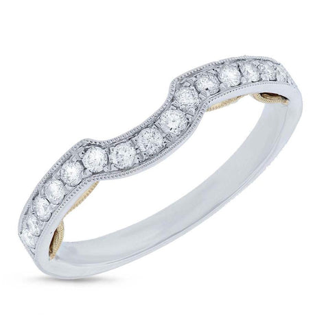 0.32 Ctw 14k Two-tone Gold Diamond Shadow Band