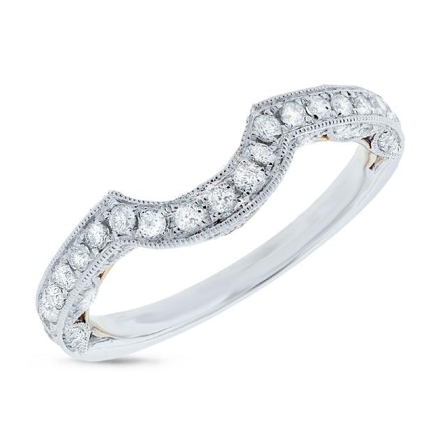 0.51 Ctw 14k Two-tone Gold Diamond Shadow Band