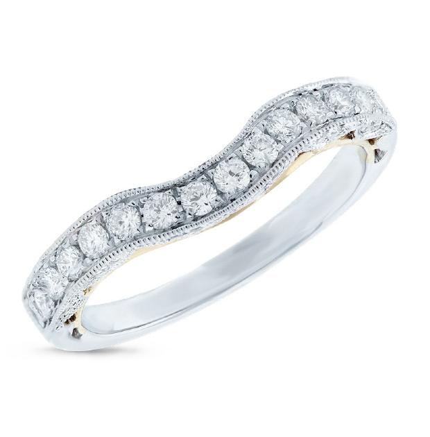 0.47 Ctw 14k Two-tone Gold Diamond Shadow Band