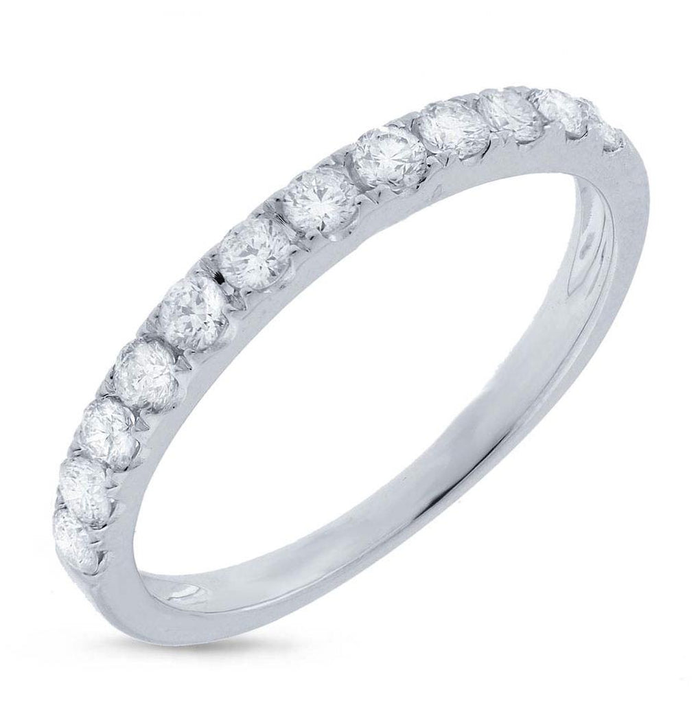 0.42 Ctw 18k White Gold Diamond Womens Band Size 5