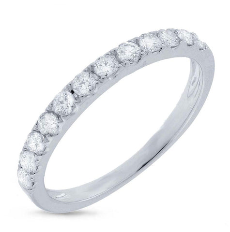 0.42 Ctw 14k White Gold Diamond Womens Band Size 4.75