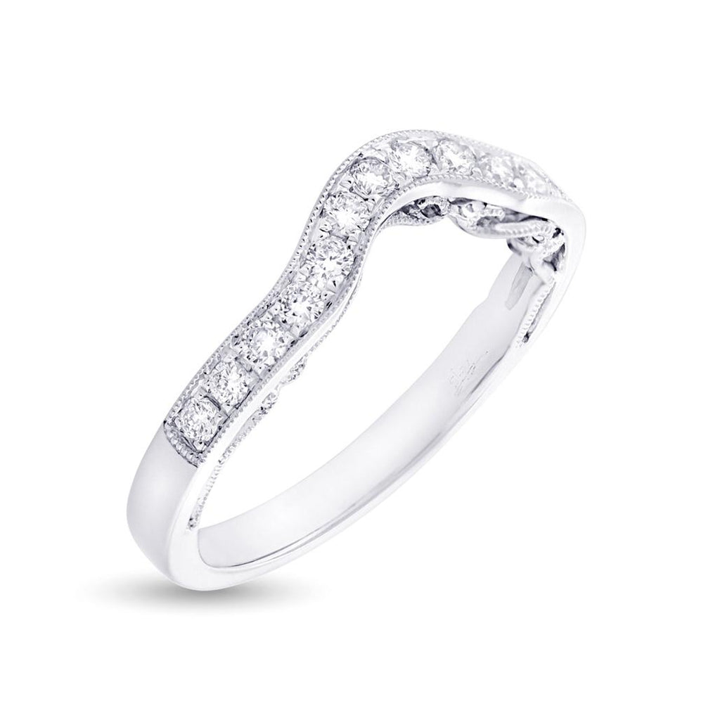 0.34 Ctw 14k White Gold Diamond Shadow Band