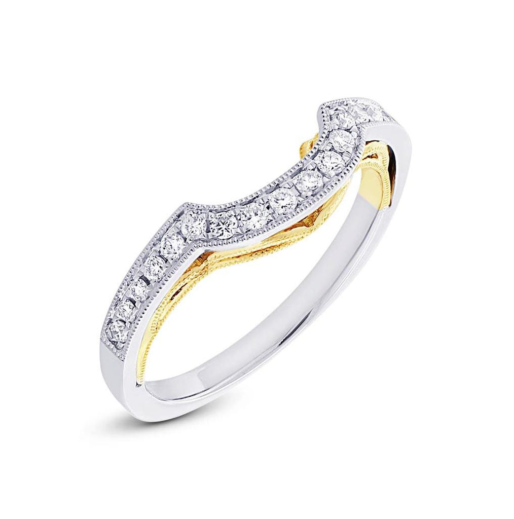 0.23 Ctw 14k Two-tone Gold Diamond Shadow Band