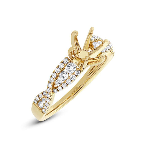 0.45 Ctw 14k Yellow Gold Diamond Semi-mount Ring For 1.00 Ctw Center