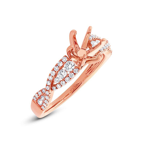 0.45 Ctw 14k Rose Gold Diamond Semi-mount Ring