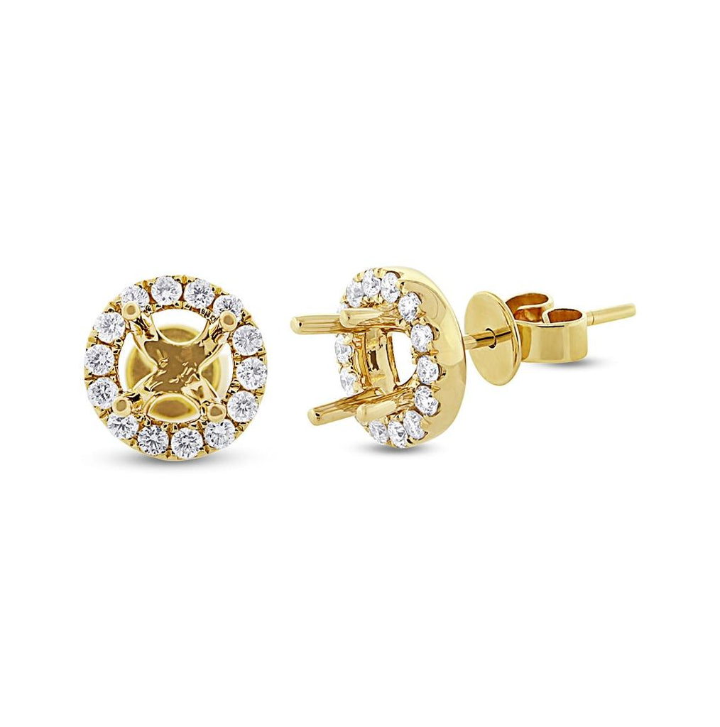 0.43 Ctw 14k Yellow Gold Diamond Semi-mount Earring