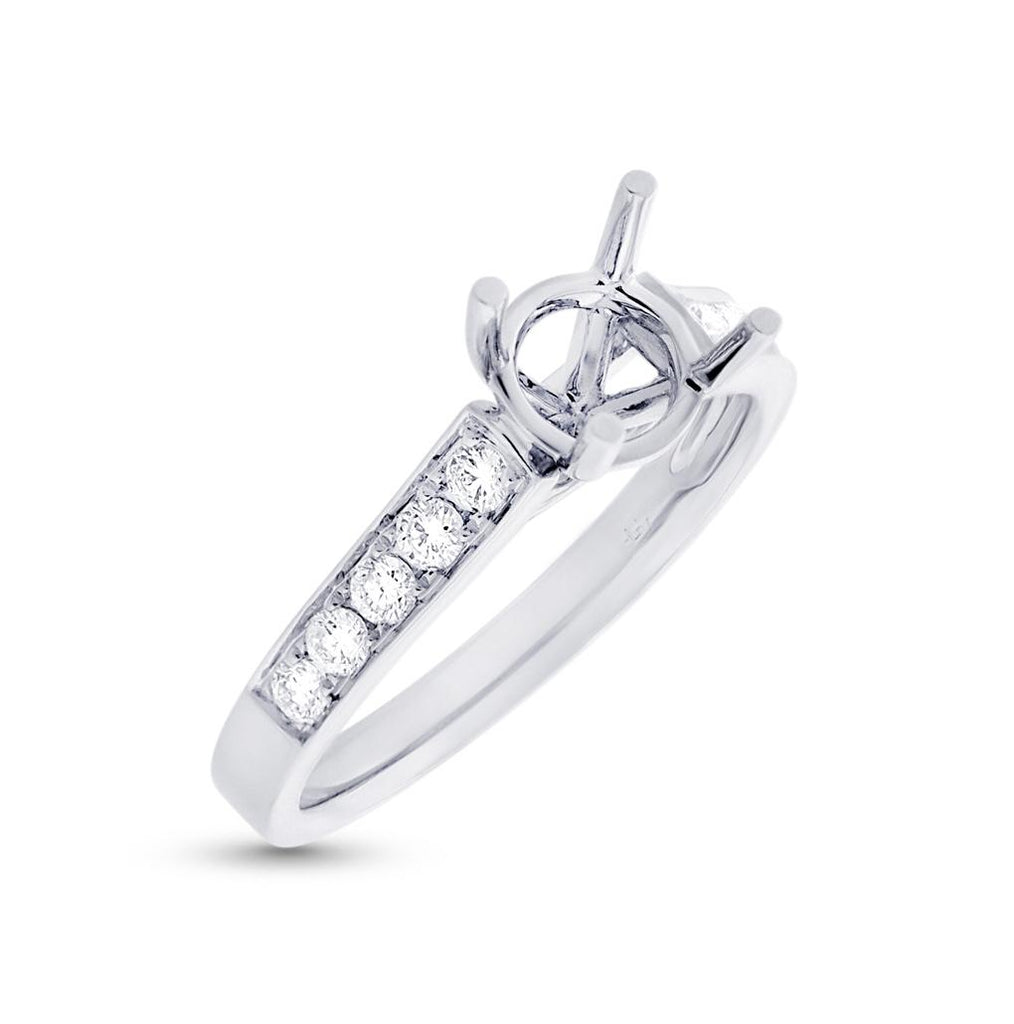 0.35 Ctw 14k White Gold Diamond Semi-mount Ring