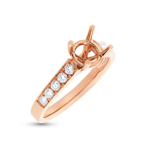 0.35 Ctw 14k Rose Gold Diamond Semi-mount Ring