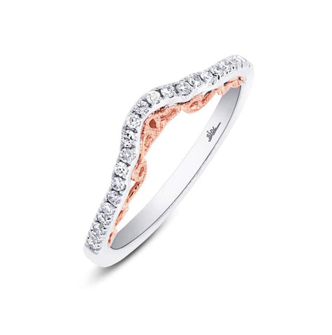 0.17 Ctw 14k Two-tone Rose Gold Diamond Womens Band