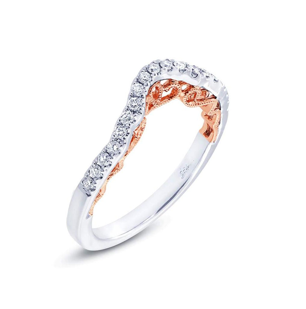 0.24 Ctw 14k Two-tone Rose Gold Diamond Womens Band