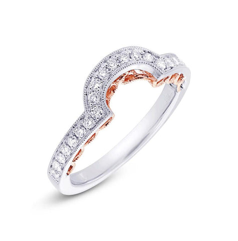 0.29 Ctw 14k Two-tone Rose Gold Diamond Shadow Band