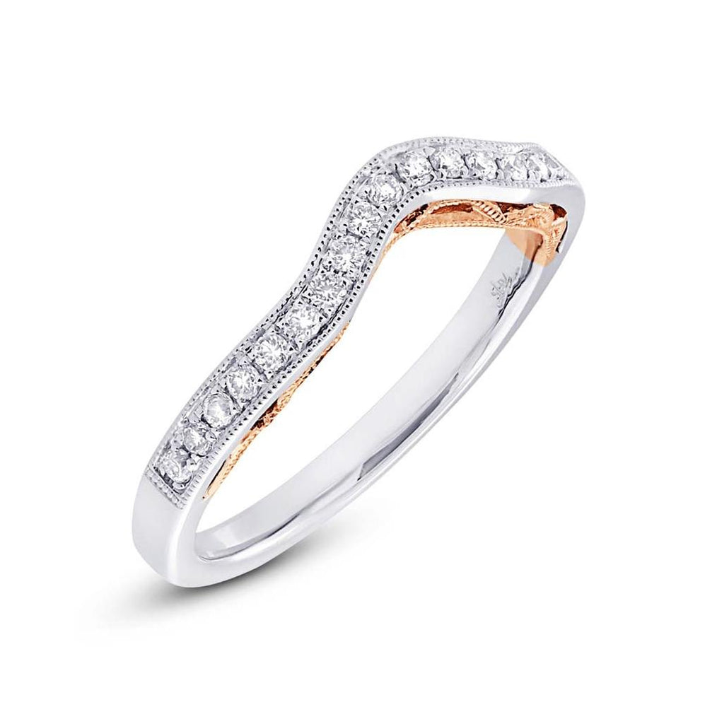 0.23 Ctw 14k Two-tone Rose Gold Diamond Shadow Band