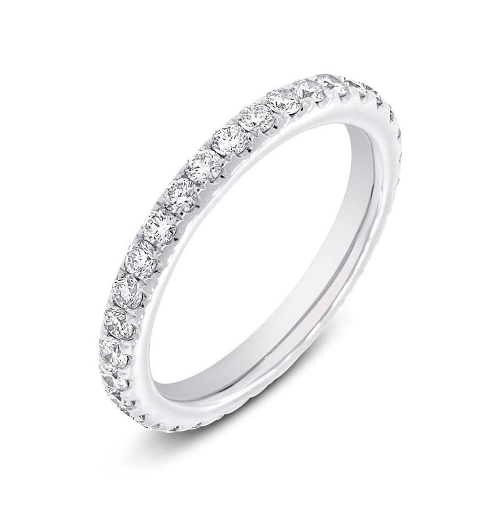 1.13 Ctw 14k White Gold Diamond Eternity Band Size 7.75