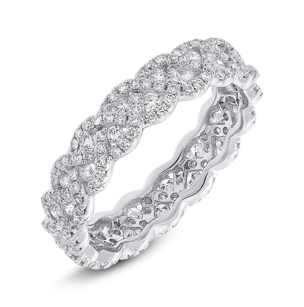 1.25 Ctw 14k White Gold Diamond Eternity Band Size 7.75