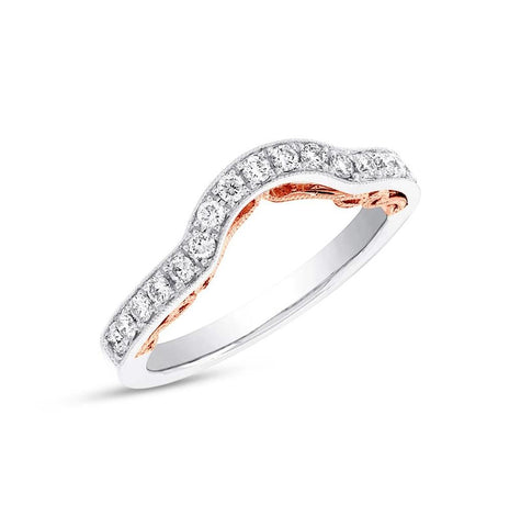 0.33 Ctw 14k Two-tone Rose Gold Diamond Shadow Band