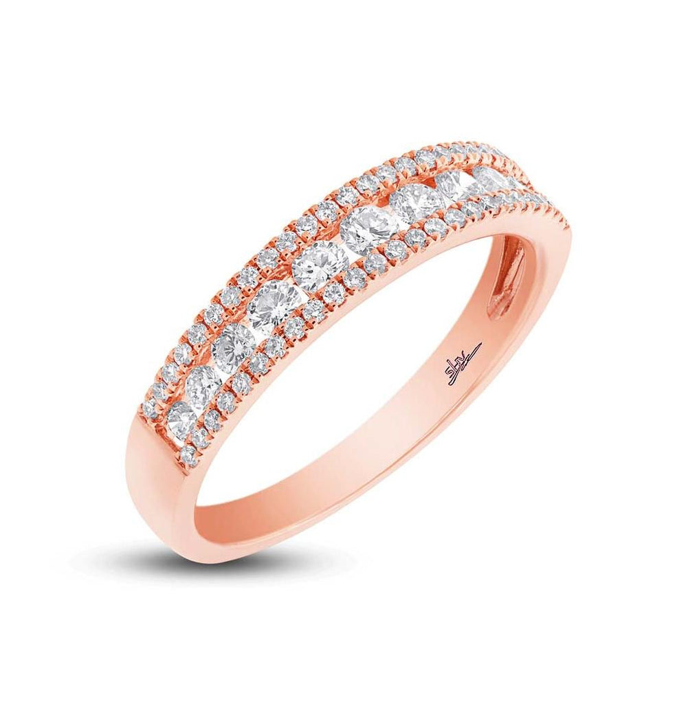 0.65 Ctw 14k Rose Gold Diamond Womens Band