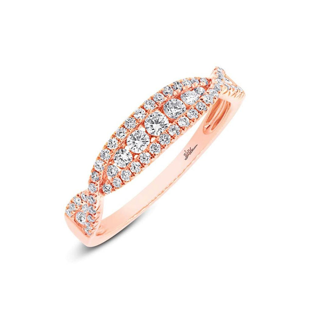 0.46 Ctw 14k Rose Gold Diamond Womens Band