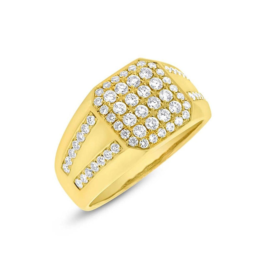 1.15 Ctw 14k Yellow Gold Diamond Mens Wedding Band Ring