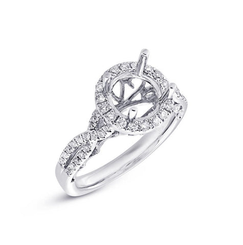 0.45 Ctw 14k White Gold Diamond Semi-mount Ring For 2.00 Ctw Center