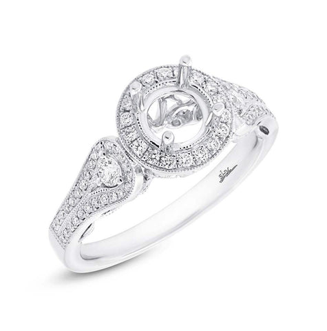 0.43 Ctw 14k White Gold Diamond Semi-mount Ring For 0.75 Ctw Center