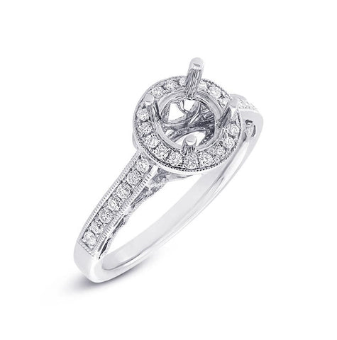 0.31 Ctw 14k White Gold Diamond Semi-mount Ring For 0.75 Ctw Center