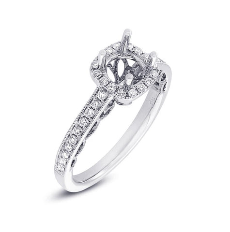 0.33 Ctw 14k White Gold Diamond Semi-mount Ring For 0.75 Ctw Center