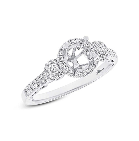 0.35 Ctw 14k White Gold Diamond Semi-mount Ring For 0.75 Ctw Center