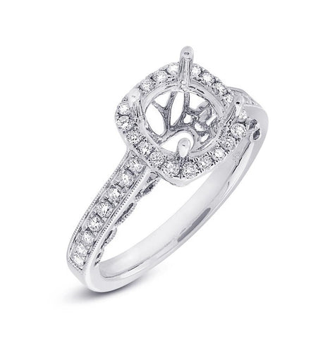 0.44 Ctw 14k White Gold Diamond Semi-mount Ring For 1.50 Ctw Center