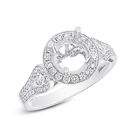 0.58 Ctw 14k White Gold Diamond Semi-mount Ring