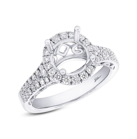 0.60 Ctw 14k White Gold Diamond Semi-mount Ring For 1.75 Ctw Center