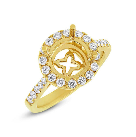 0.53 Ctw 14k Yellow Gold Diamond Semi-mount Ring Size 6