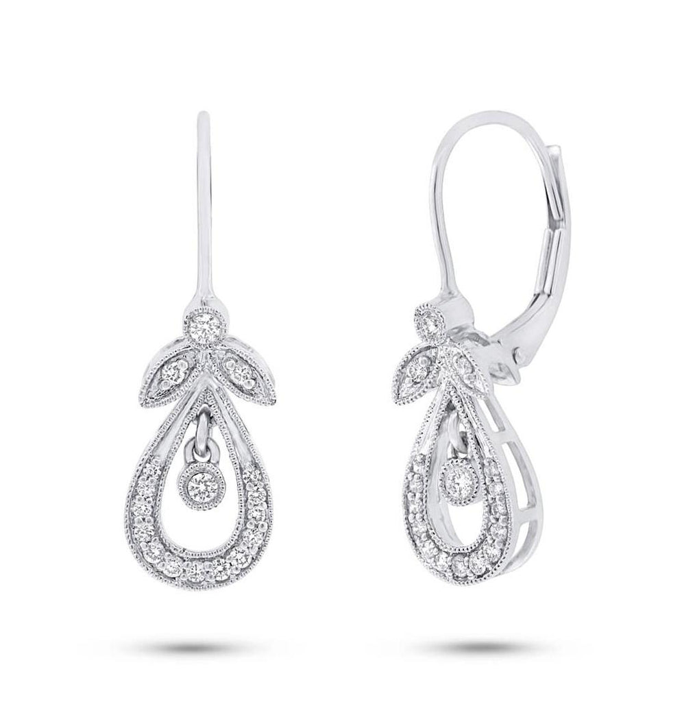 0.21 Ctw 14k White Gold Diamond Earring