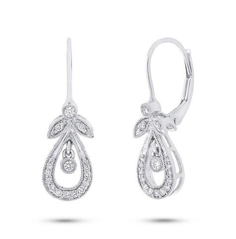 0.21 Ctw 14k White Gold Diamond Earring